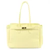 Camilla PREMIUM 10.004 pasztell sárga női bőr válltáska 37 x 24 x 14 cm