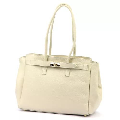 Camilla PREMIUM 10.004 bézs női bőr válltáska 37 x 24 x 14 cm