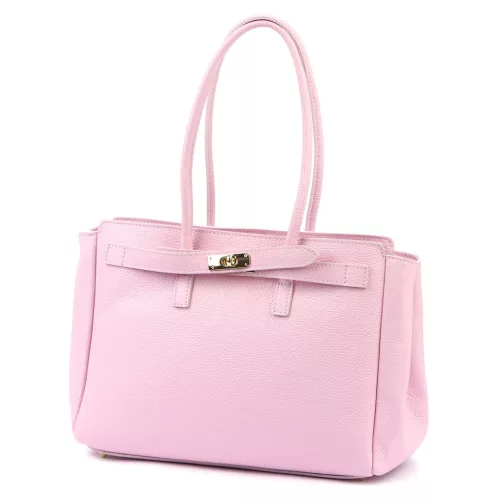 Camilla PREMIUM 10.004 rózsaszín női bőr válltáska 37 x 24 x 14 cm