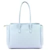 Camilla PREMIUM 10.004  pasztell kék női bőr válltáska 37 x 24 x 14 cm