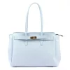 Camilla PREMIUM 10.004  pasztell kék női bőr válltáska 37 x 24 x 14 cm
