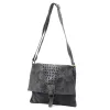 Luka 26-076 CROCO szürke női bőr kézitáska 31 x 26 x 5 cm