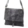 Luka 26-076 CROCO szürke női bőr kézitáska 31 x 26 x 5 cm