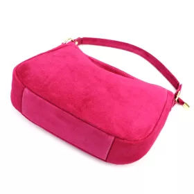   Luka 24-085 GOLD magenta női velúr bőr kézitáska 31 x 23 x 8 cm