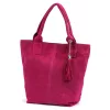 Luka 26-026 magenta női velúr bőr válltáska, shopper 40 x 37 x 13 cm