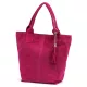 Luka 26-026 magenta női velúr bőr válltáska, shopper 40 x 37 x 13 cm