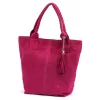 Luka 26-026 magenta női velúr bőr válltáska, shopper 40 x 37 x 13 cm