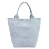 Luka 26-026 babakék női velúr bőr válltáska, shopper 40 x 37 x 13 cm