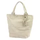 Luka 26-026 bézs női velúr bőr válltáska, shopper 40 x 37 x 13 cm