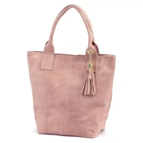   Luka 26-026 púder női velúr bőr válltáska, shopper 40 x 37 x 13 cm