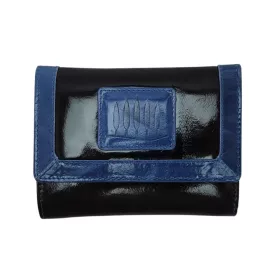   Giorgio Carelli női kék-fekete bőr pénztárca 13,5 x 10 cm