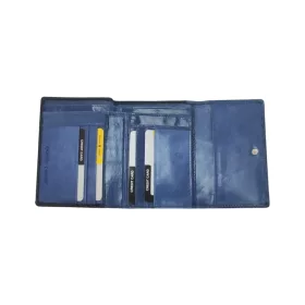   Giorgio Carelli női kék-fekete bőr pénztárca 13,5 x 10 cm