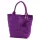 Luka 26-026 lila női velúr bőr válltáska, shopper 40 x 35 x 18 cm