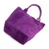 Luka 26-026 lila női velúr bőr válltáska, shopper 40 x 35 x 18 cm