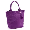Luka 26-026 lila női velúr bőr válltáska, shopper 40 x 35 x 18 cm