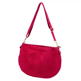   Luka 26-098 magenta női velúr bőr válltáska, oldaltáska 37 x 26 x 5 cm