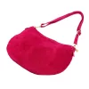 Luka 26-098 magenta női velúr bőr válltáska, oldaltáska 37 x 26 x 5 cm