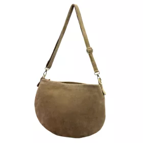  Luka 26-098 taupe női velúr bőr válltáska, oldaltáska 37 x 26 x 5 cm