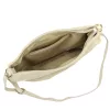Luka 26-098 bézs női velúr bőr válltáska, oldaltáska 37 x 26 x 5 cm