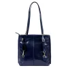 Florence 35 navy női bőr válltáska, hátizsákká alakítható 32 x 28 x 9 cm
