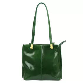   Florence 35 smaragzöld női bőr válltáska, hátizsákká alakítható 32 x 28 x 9 cm