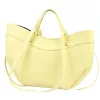 Luka 25-025 pasztell sárga női bőr kézitáska, válltáska 40 x 30 x 12 cm