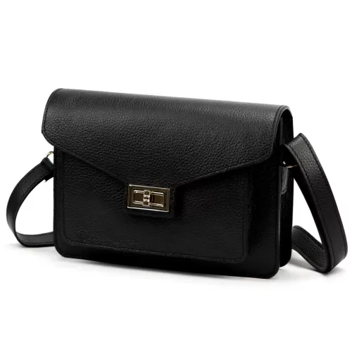 Luka 26-061 fekete  női bőr oldaltáska 23 x 16.5 x 9 cm