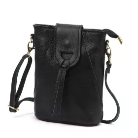   Luka 26-101 fekete női bőr telefontartó, oldaltáska 16 x 21 x 6.5 cm