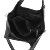 Luka 26-031 fekete női bőr válltáska, oldalpánttal 42 x 26 x 13 cm