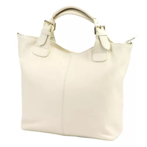 Luka 26-108 bézs női bőr kézitáska oldalpánttal 38 x 30 x 15 cm