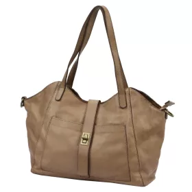 VS 048 drapp női bőr shopper 45 x 26 x 14 cm