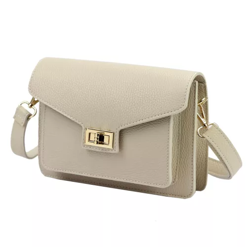 Luka 26-061 bézs női bőr oldaltáska 23 x 16.5 x 9 cm