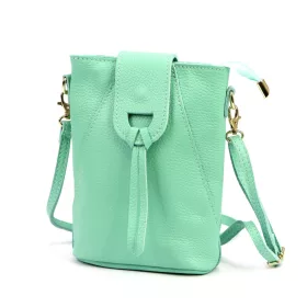   Luka 26-101 türkizzöld női bőr telefontartó, oldaltáska 16 x 21 x 6.5 cm