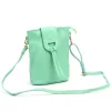 Luka 26-101 türkizzöld női bőr telefontartó, oldaltáska 16 x 21 x 6.5 cm