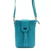Luka 26-101 türkizkék női bőr telefontartó, oldaltáska 16 x 21 x 6.5 cm