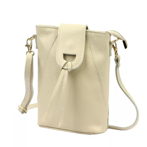 Luka 26-101 bézs női bőr telefontartó, oldaltáska 16 x 21 x 6.5 cm