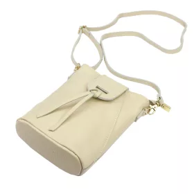   Luka 26-101 bézs női bőr telefontartó, oldaltáska 16 x 21 x 6.5 cm