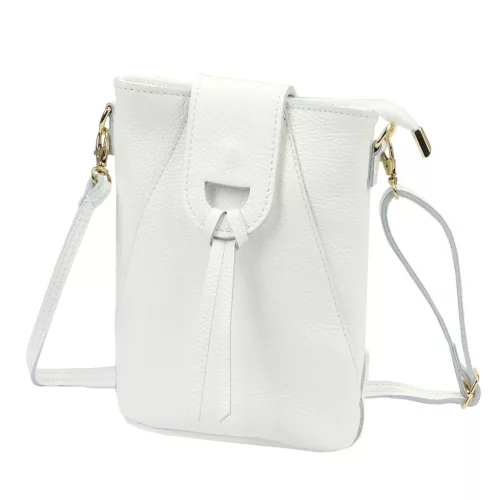 Luka 26-101 fehér női bőr telefontartó, oldaltáska 16 x 21 x 6.5 cm