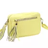 Luka 20-030 halvány sárga női bőr oldaltáska 21 x 15 x 8 cm