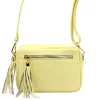 Luka 20-030 halvány sárga női bőr oldaltáska 21 x 15 x 8 cm