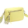 Luka 20-030 halvány sárga női bőr oldaltáska 21 x 15 x 8 cm