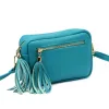 Luka 20-030 türkizkék női bőr oldaltáska 21 x 15 x 8 cm