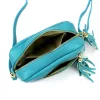 Luka 20-030 türkizkék női bőr oldaltáska 21 x 15 x 8 cm