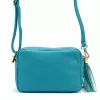 Luka 20-030 türkizkék női bőr oldaltáska 21 x 15 x 8 cm