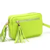 Luka 20-030  neon zöld női bőr oldaltáska 21 x 15 x 8 cm