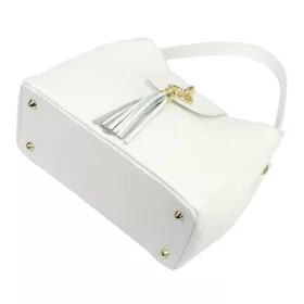 Luka 26-113 fehér női bőr válltáska 30 x 24 x 13 cm