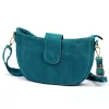 Luka 26-102 türkizkék velúr bőr női oldaltáska 26 x 16 x 7 cm