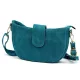 Luka 26-102 türkizkék velúr bőr női oldaltáska 26 x 16 x 7 cm