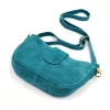 Luka 26-102 türkizkék velúr bőr női oldaltáska 26 x 16 x 7 cm