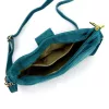 Luka 26-102 türkizkék velúr bőr női oldaltáska 26 x 16 x 7 cm